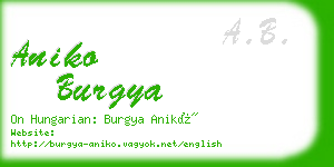 aniko burgya business card